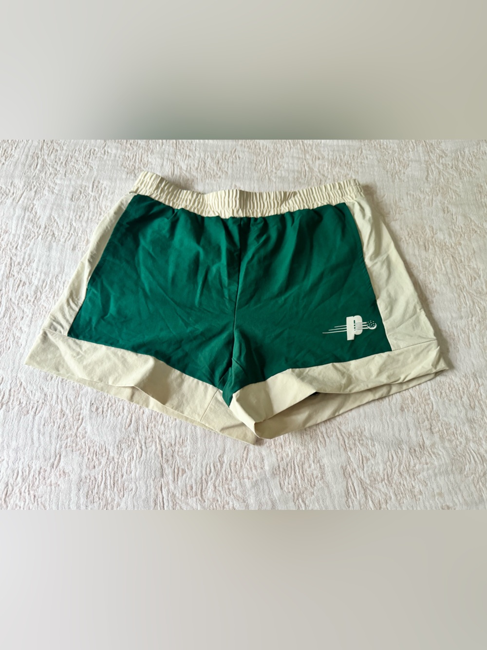 Prince Hunter Green and Cream Women's Athletic Shorts. Great for Pickle ball